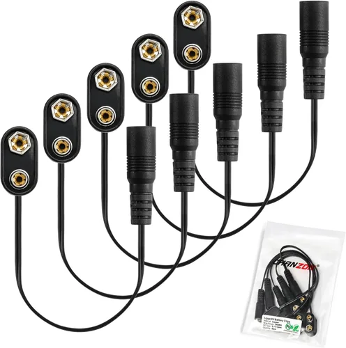 Vista 9 de CHANZON Conector de clip de batería de 9 V, soporte de carcasa de cuero tipo I y cable UL de plomo desnudo paquete de 20 piezas kit para Arduino 1)