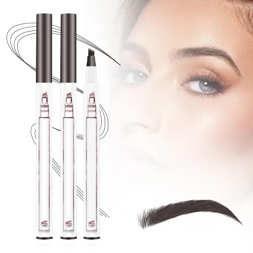 Vista 8 de 2 bolígrafos Microblading para cejas, 2026 nuevo lápiz de cejas impermeable 3D con 4 puntas, maquillaje de cejas natural de larga duración, lápiz