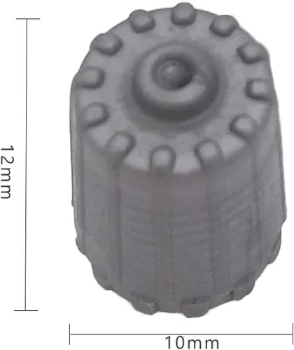 Vista 5 de Kit de servicio TPMS gris de 10 piezas, tapas de vástago de válvula de neumático con junta, tapa de neumático de plástico, repuesto gris