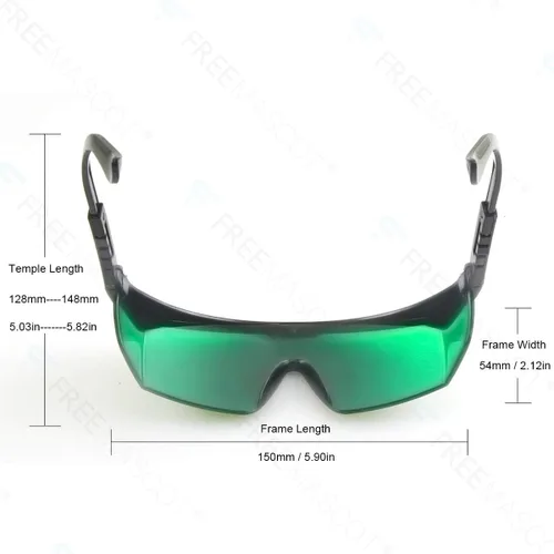Vista 2 de FreeMascot Gafas de seguridad láser UV y rojas para 405 nm, 445 nm, 650 nm y luz láser infrarroja para depilación, protección ocular con montura