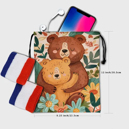 Vista 118 de Bolsa de agarre de gimnasia de piel de animal, bolsa de gimnasia con cordón ajustable, bolsa de cuerda para fauna silvestre, Mariposas Galaxy