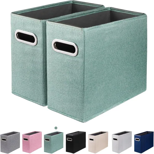 Vista 12 de Paquete de 2 organizadores de archivos tamaño carta, organizador de carpetas de archivos, caja de almacenamiento de tela, organizador de papel