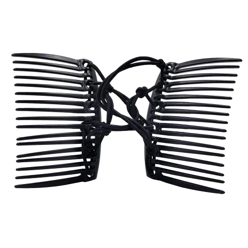 Vista 8 de LOVEF 6 pinzas para el cabello de doble peine para mujer, peines laterales elásticos para el cabello, sin arrugas, para cabello rizado, grueso