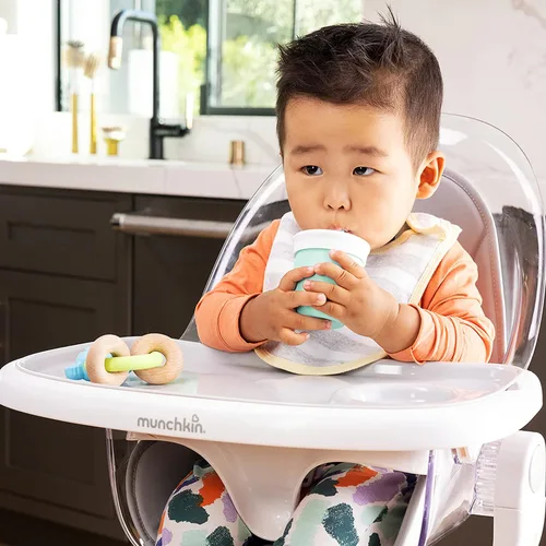 Vista 4 de Taza de pajita Munchkin con tapa removible, para bebés y niños pequeños de 6 meses en adelante, 4 onzas, silicona, menta