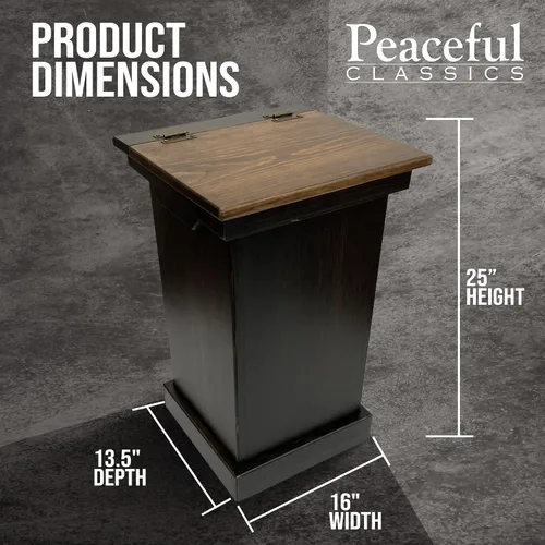 Vista 7 de Peaceful Classics Gabinete de Basura de Madera – Bote de Basura de Madera con Diseño Oculto, Elegante Bote de Basura para Cocina, Gabinete con Bote