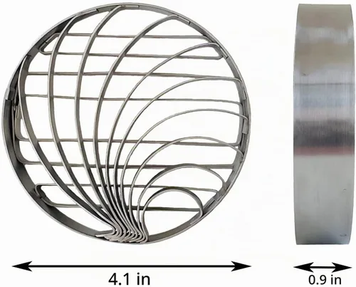 Vista 2 de Molde de pan mexicano hecho de acero inoxidable de 4.1 pulgadas, sello de concha, molde de dos caras para Pan Dulce Mexicano Cortadora de Pan