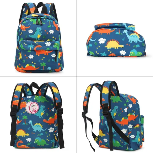 Vista 3 de Mochilas de lona lindas para niños, Azul oscuro, Mochilas de mochila