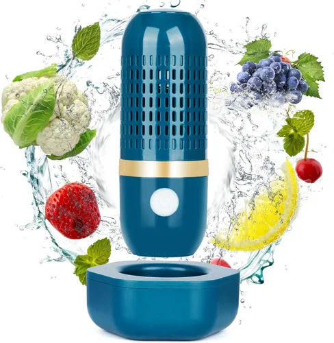 Vista 8 de Cudinham - Limpiador y Purificador de Frutas y Verduras, Máquina de Lavado con Forma de Cápsula, Tecnología de Desinfección de Iones OH para Limpiar