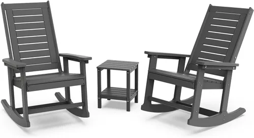 Vista 22 de GREENVINES Oversized Outdoor Rocking Chair, HDPE Rocker, Aqua
