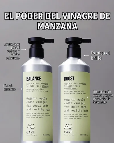 Vista 6 de AG Care BOOST - Acondicionador de recambio de vinagre de sidra de manzana, 1L