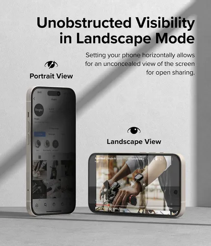 Vista 5 de Ringke Vidrio de privacidad [siéntete mejor en público] compatible con iPhone 15, fácil de instalar, compatible con fundas, protector de pantalla