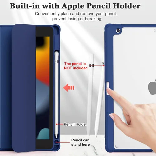 Vista 5 de OKP Funda para iPad de 9ª/8ª/7ª Generación (2021/2020/2019), Fundas para iPad de 10.2 pulgadas con Soporte Tríptico, Funda Delgada para iPad