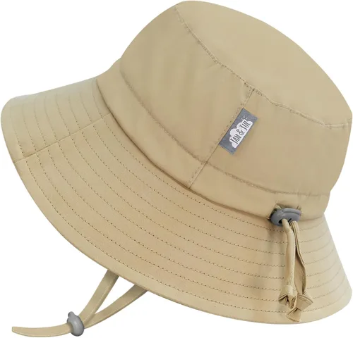 Vista 21 de JAN & JUL - Gorro de sol con capucha de algodón Grow-with-Me para bebés y niños Verde militar