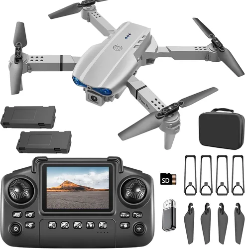 Vista 7 de Dron elicci E99 con controlador de pantalla, dos baterías, sujeción de altitud, despegue y aterrizaje con una tecla, evasión activa de obstáculos.