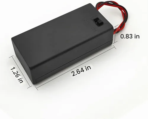 Vista 2 de VWEICYY Soporte de batería de 9 V, conector de batería de 9 V con interruptor, soporte de batería de 9 voltios con cables, ampliamente utilizado