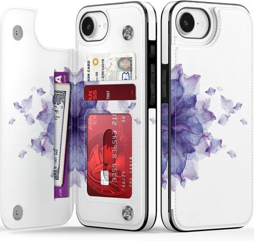 Vista 235 de LETO para iPhone 15 Pro Funda tipo cartera - Tapa tipo folio con patada - Diseños de moda - Tarjetero - Funda protectora para mujeres y niñas - 6.1