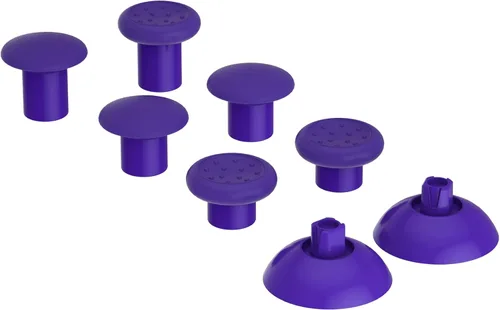 Vista 6 de eXtremeRate ThumbsGear Interchangeable Thumbstick for Xbox Controller - Improve Comfort - Purple 3 Height Domed & Concave Grips Ergonomic Adjustable