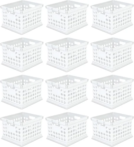 Vista 13 de Sterilite - Cajas de almacenamiento apilables de plástico con asas para organizar archivos para el hogar, oficina, dormitorio, garaje o área de Negro