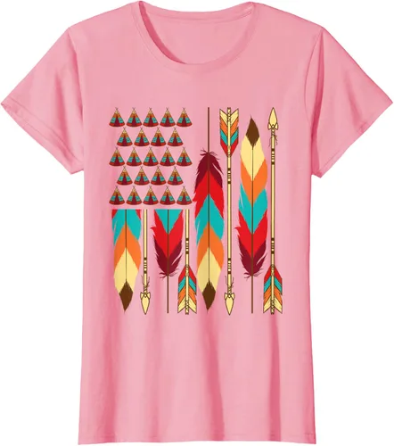 Vista 15 de Native American Bandera - Camiseta de veteranos indígenas del Mes del Orgullo, Negro, S