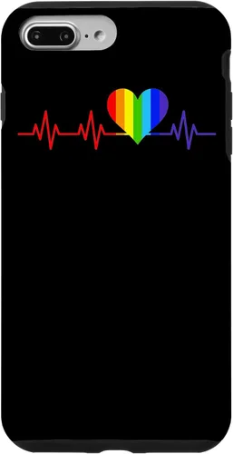Vista 12 de Gay EKG Pulse Heartbeat Pride Flag y Queer LGBTQ Rainbow Case para iPhone 17