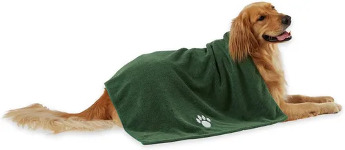 Vista 16 de Bone Dry Toalla de microfibra para aseo de mascotas, colección bordada, XL, 41 x 23.5 pulgadas, color verde lechuga (paquete de 2)