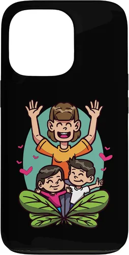 Vista 10 de iPhone 16 Cartoon Children Playing Design For Kids And Family Case