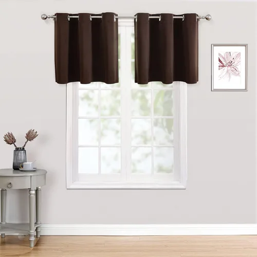 Vista 146 de ChrisDowa - Cortinas cortas para ventana de 40 pulgadas para dormitorio - Cortinas cortas con ojales y aislamiento térmico para oscurecer