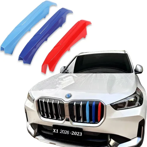 Vista 8 de Insertos de parrilla automotriz para BMW X1 F48 2016-2019 7 vigas, accesorios de parrilla delantera