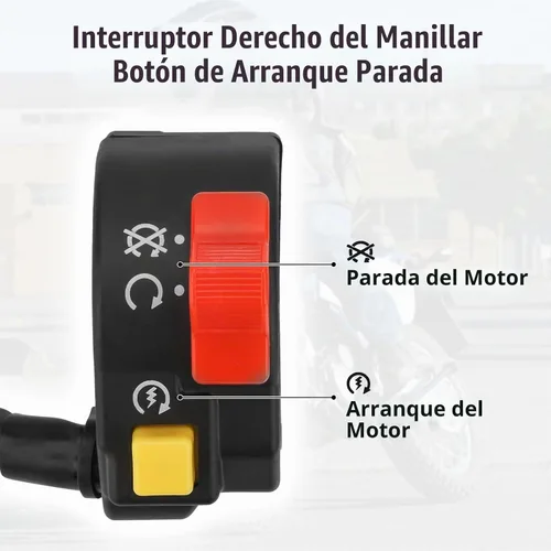 Vista 3 de M MATI Interruptor de manillar derecho Botón de arranque y parada de apagado para Suzuki DRZ400S DR-Z400S 2000-2009 37200-13E30 37200-13E31