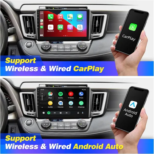 Vista 2 de Para RAV4 Actualización Android Radio Pantalla Táctil Compatible con Carplay Android Auto, Coche Estéreo Bluetooth Navegación Media Player GPS WiFi
