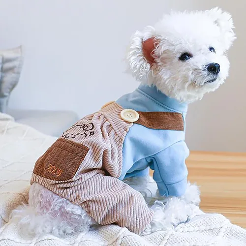 Vista 36 de Ropa de invierno para perros, overoles elegantes para mascotas para perros pequeños y medianos, lindo mono para cachorros, ropa clásica para perros