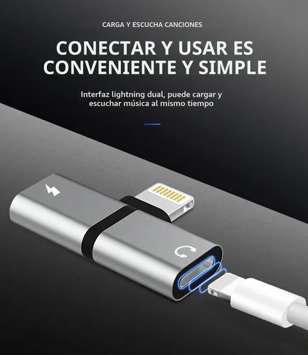 Vista 7 de Zoyuzan Adaptador Lightning a audio, funcionalidad 4 en 1, compatible con iPhone 7 y superior, iPad y iPod, salida de audio de cable de cobre