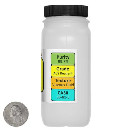 Vista 2 de Glicerol [C3H8O3] 99.7% ACS Grado 32 onzas líquidas en 4 botellas