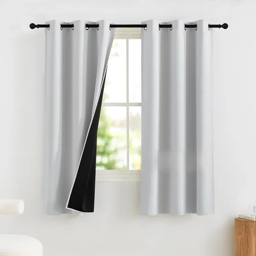 Vista 96 de NICETOWN Cortinas 100% Opacas Cortas de 36 Pulgadas de Largo para Dormitorio, Privacidad Aislamiento Térmico con Ojales Cortinas de Ventana
