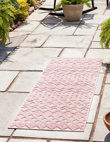 Vista 36 de Unique Loom Alfombra de área de la colección texturizada Trellis para exteriores, color osage, 2 x 3 pies, rectangular, color aguamarina