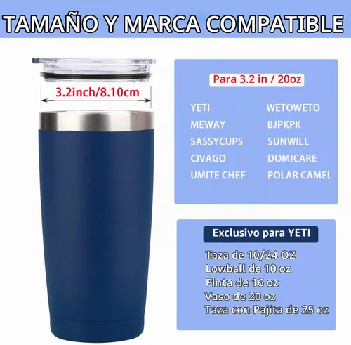 Vista 2 de Paquete de 2 tapas de vaso de 20 onzas de repuesto para vasos Yeti Transparente 2 piezas