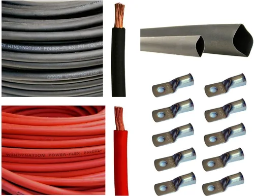 Vista 8 de WNI - Cable de cobre puro ultra flexible para soldadura + 5 terminales eléctricas para cable de cobre de 0.31 pulgadas y 5 de 0.38 pulgadas + tubo