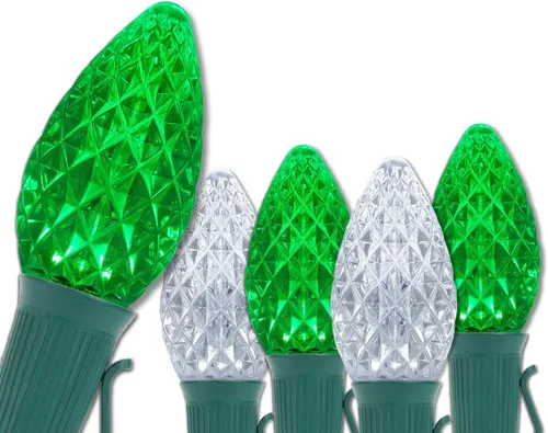 Vista 17 de Wintergreen Lighting C7 OptiCore Luces de Navidad Multicolor Comerciales - Cadena de luces LED de Navidad, luces navideñas al aire libre; cable Verde