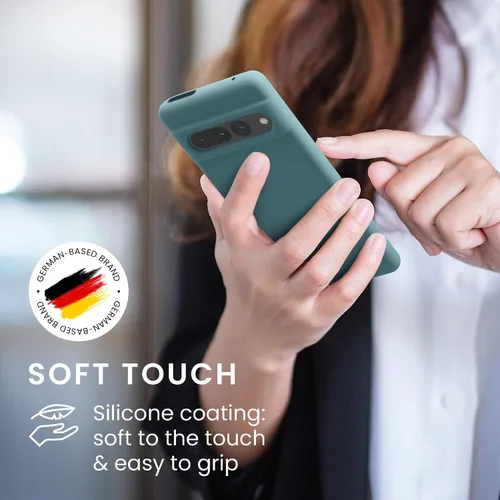 Vista 4 de kwmobile Funda compatible con Google Pixel 7 Pro - Funda de silicona TPU con acabado suave - Piedra antigua
