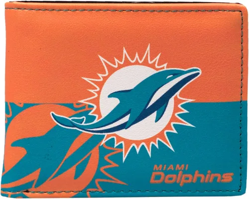 Vista 3 de Littlearth NFL Miami Dolphins Bi-Fold Wallet, Team Color, 4” x 5" x 1