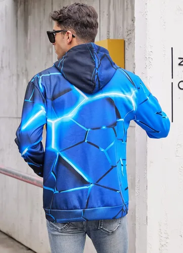 Vista 3 de RAISEVERN Sudadera con capucha para hombre y mujer, con estampado 3D, forro polar, manga larga, sudadera con capucha