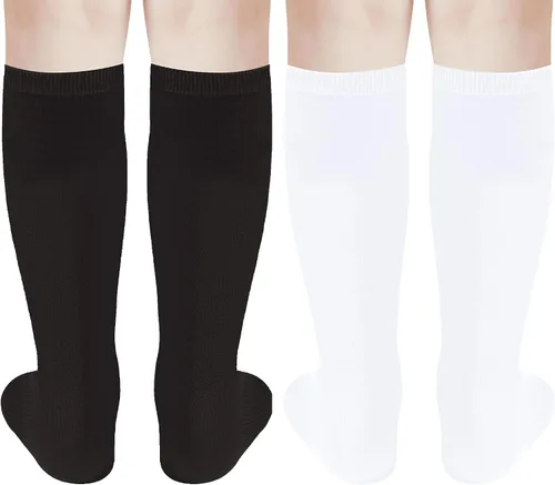 Vista 2 de UTTPLL Calcetines de algodón para niños pequeños, calcetines de béisbol hasta la rodilla, calcetines deportivos de fútbol para niños, calcetines