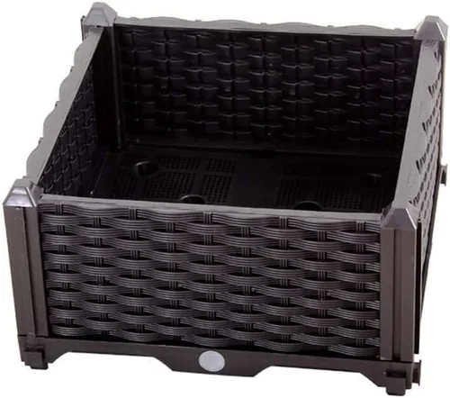 Vista 34 de BAOYOUNI - Juego de jardinera cuadrada para interiores o exteriores, maceta de plástico, caja de cultivo para verduras frescas, hierbas, flores