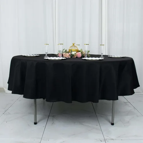 Vista 8 de Efavormart - Mantel redondo de poliéster de 90 pulgadas sin costuras de calidad comercial para banquetes de boda, restaurante