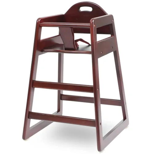 Vista 6 de Silla alta de madera para bebés y niños pequeños, silla alta apilable estilo restaurante con madera maciza de grado comercial para mesa de comedor