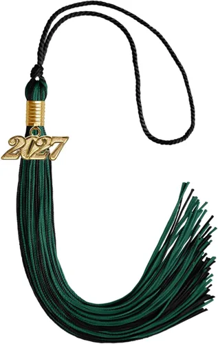 Vista 147 de Endea Graduation - Borla de doble color mixto con fecha dorada (negro/dorado antiguo, 2021)