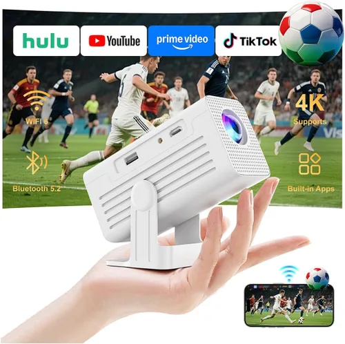 Vista 8 de [Proyector Inteligente con Aplicaciones] Mini Proyector Compatible con 4K con WiFi y Bluetooth, Proyector de Películas XENPONAD para Dormitorio