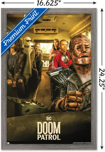 Vista 3 de Trends International DC Comics TV Doom Patrol - Póster de pared de una hoja de autobús, 22.4 pulgadas de largo x 14.7 pulgadas, versión enmarcada