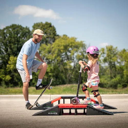 Vista 5 de Mini EZ-Link - Juego de rampas para patineta, scooters, BMX, coches RC, elevar al aire libre