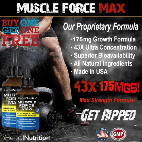 Vista 2 de Muscle Force Strength and Endurance - Fórmula en espray de 2 botellas, fórmula de crecimiento patentada de 175 mg, 2 onzas por botella